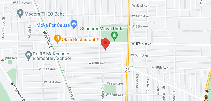 map of 1581 W 58TH AVENUE